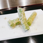 天ぷら たけうち - 朝採れアスパラガス