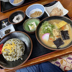 山賊旅路 - だご汁定食・たかなめし