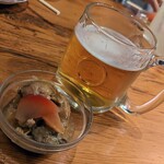 Kushiyaki Manaka - 生ビールとお通し