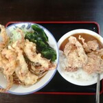 麺道 自然や - 料理写真:げそ天そば　唐揚げミニカレー