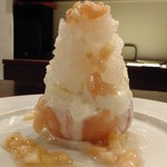 Wine Bar base - デザート(夏限定)桃のコンポート白ワインのブランテと：700円('13.08.21)