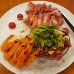 Ichiraku - 炭火焼きチャーシュー入り季節の前菜盛り合わせ