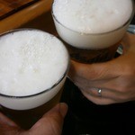 日の出寿司 - ビールで乾杯！