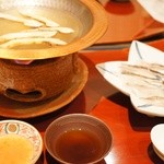 さ行 - 鱧と松茸のしゃぶしゃぶです。出汁も美味しい！