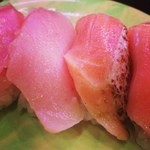 活魚大江戸 渋谷店 - びんとろ、焼サーモン。