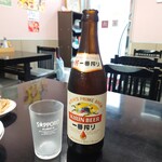 味楽 - コップの樣子で、キンキンなのがお判りいただけるはず。