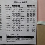 味楽 - メニュー裏面 (右)。