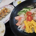 餃子の王将 - 餃子の王将冷し中華＆餃子６ヶ＆ライス中