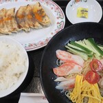 餃子の王将 - 餃子の王将冷し中華＆餃子６ヶ＆ライス中