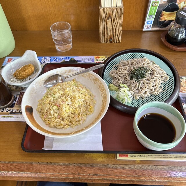炒飯+Aセットざるそば ¥800』by kuro111111 : 山田うどん 佐野堀米店