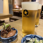 SAKE BAR サカナノトモ - お通し&ビール