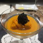 GINZA FUJIMARU - パプリカのムース雲丹キャビアのせ