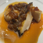 GINZA FUJIMARU - 帆立、鮑、筍の焦バター醤油　ソースもとっても美味しくパンが進みます。