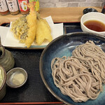 蕎麦と天ぷら ゆずき - 合いもりそばと天ぷら5点盛り