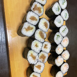 元寿司 - 巻き　干瓢、エビマヨ、イカシソ