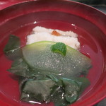 じき 宮ざわ - 25年8月　椀　鱧葛たたき、金時草、冬瓜