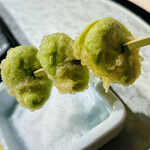 天冨良 銀座 よこ田 - そら豆も塩を少しつけて♡