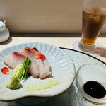 天冨良 銀座 よこ田 - お刺身は鰤