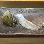 すし匠 - いさきの刺身と蒸し鮑