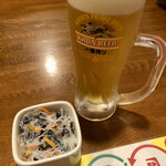 Mekikinoginji - 生ビール（飲み放題）とお通し・チャージ料＠473