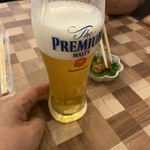 かふぇ ありがとう。 - 生ビール　小皿は鱈子煮