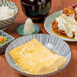 Duck soup, dashimaki egg and chicken nanban set meal