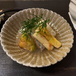 Tsuchiya - 揚げ物（太刀魚、ホワイトアスパラ、とろなす）