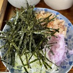 Shibata - 薬味は刻み海苔・鰹節・大根おろし・ネギ