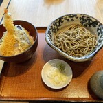 そば処 金の蕎麦 - 天丼ランチ850円＋そば大盛150円