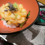 天冨良 麻布よこ田 - 芝海老かき揚げのお茶漬け