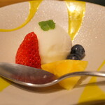 天冨良 麻布よこ田 - デザートのラ・フランスのシャーベット