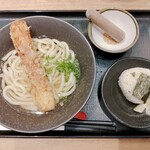 山下本気うどん - ちくわ天うどん（温）Ａセット（ごま紫蘇おにぎり） ¥820/税込