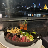 マーサーブランチ テラスハウス - ビーフステーキ3種盛り合わせ¥4,400-
                    USハラミ、黒毛和牛モモ、AUSチャックアイ各75g