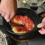 焼肉ホルモン 風土. - 土鍋ユッケご飯