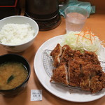 さだや - チキンかつ定食（並）　500円 → 300円（オープン記念価格）