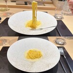 パルコ フィエラ - 自家製タヤリン、スプーンですくうゴルゴンゾーラ・クッキーアイ？のソース