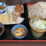 Teuchi Soba Kyoushinan - せいろ・えび天セット@1300円+麺大盛@200円