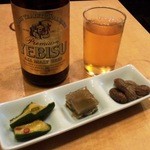 睦 - 中瓶ビール＋お通し