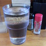 お冷もでかい。夏にはありがたい。