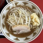 ラーメン もっけだの - 『朝食セット(ラーメン)+メンマ』の『ラーメン+ニンニク』