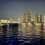 渡辺料理店 - 永代橋から湾岸方面の夜景を眺めました　正面は大川端リバーシティ21ですね　やはりセンチュリーパークタワーの押し出しが効いてますｗ