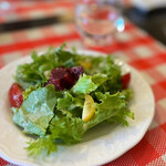 ビストロ デ トロワ - ◇サラダ
      ‥新鮮で美味しいいろんなグリーンリーフに、
      ミニトマトとビーツのマリネを合わせていただきます。