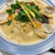 リンガーハット - 料理写真:あさりとアスパラの鶏白湯ちゃんぽん(麺少なめ）¥790
