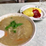 銀水食堂 - 塩ラーメンとオムライス(スープ付)