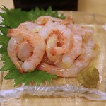 なんばや和 - アタマ海老のお造り(780円)