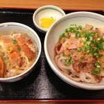 麺処 あわた - あわた ぶっかけ+カツ丼セット￥750円