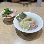 一番だしラーメン しんせん - 特製昆布水つけ麺（黒）＠1,200円（税込）