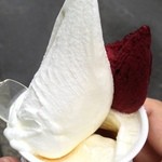 ジェラテリア・イル・ブリガンテ - お酒（マルサラワイン）のアフォガート（900円）とサービスのコケモモ