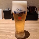 うなぎ四代目菊川 - 先ずは生ビールを。