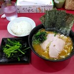 ラーメン 杉田家 - ラーメン並800円+小ライス（半ライス）120円+生ほうれん草180円